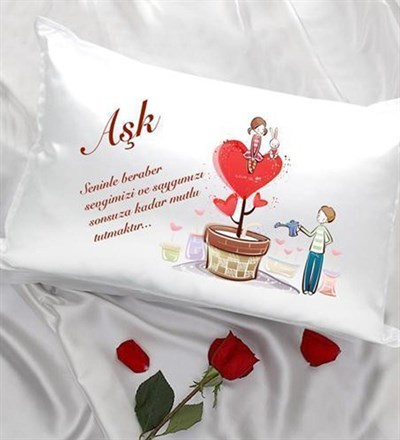 Kişiye Özel Aşk Çiçeği Yastık
