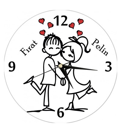 Kişiye Özel Aşk El Ele Duvar Saati