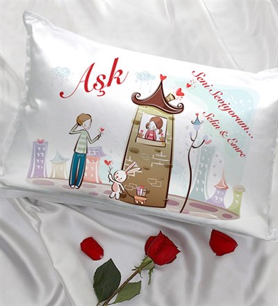 Kişiye Özel Aşk Kulesi Yastık