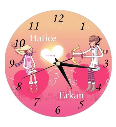 Kişiye Özel Aşk Oku Duvar Saati