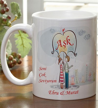 Kişiye Özel Aşk Şemsiyesi Kupa Bardak