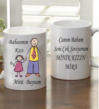 Kişiye Özel Babasının Kızı Kupa Bardak