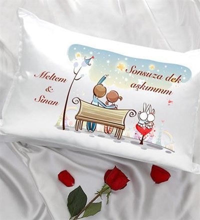 Kişiye Özel Bankta Aşk Yastık