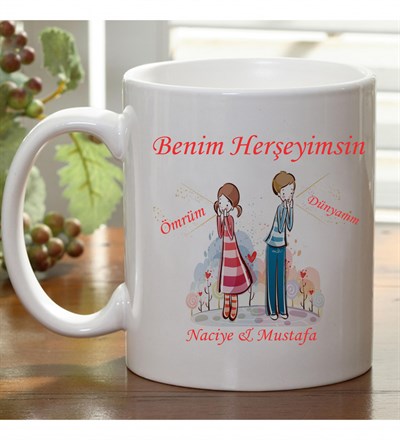 Kişiye Özel Benim Herşeyimsin Kupa Bardak