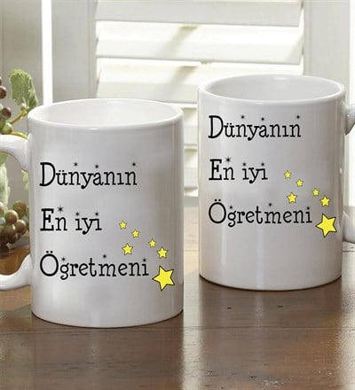 Kişiye Özel Dünyanın En İyi Öğretmenine Kupa Bardak