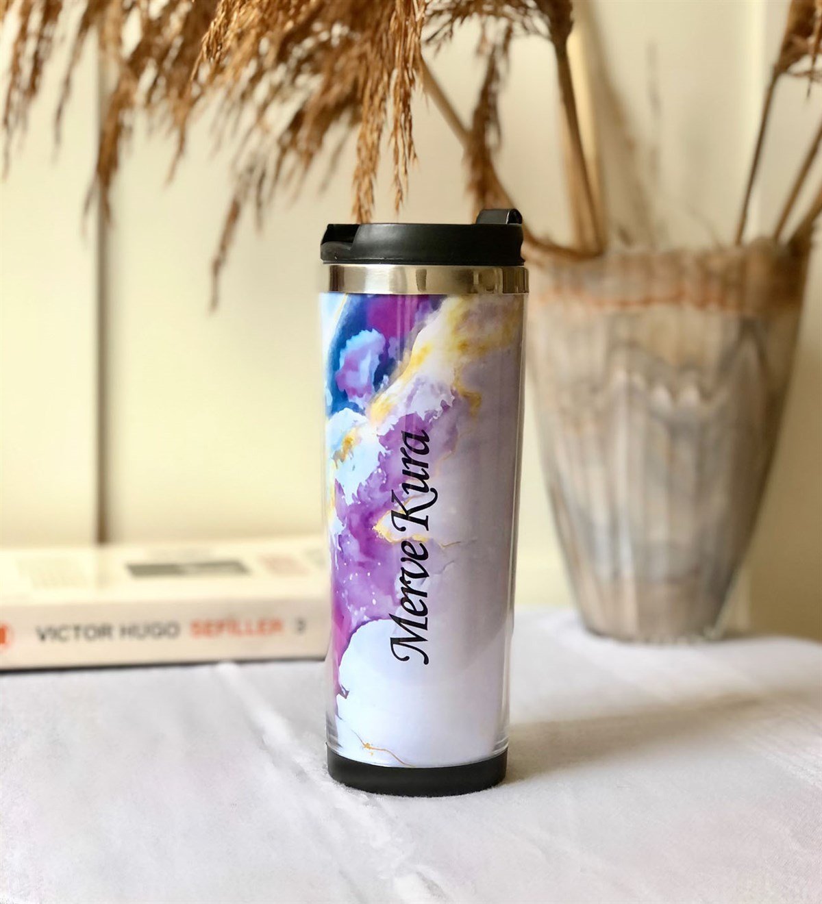 Kişiye Özel Ebruli Tasarımlı Mug Bardak Giftmoda Ebruli-Mug-Ko