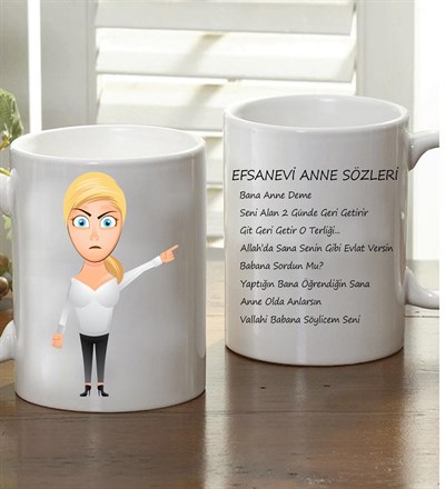 Kişiye Özel Efsanevi Anne Sözleri Kupa Bardak