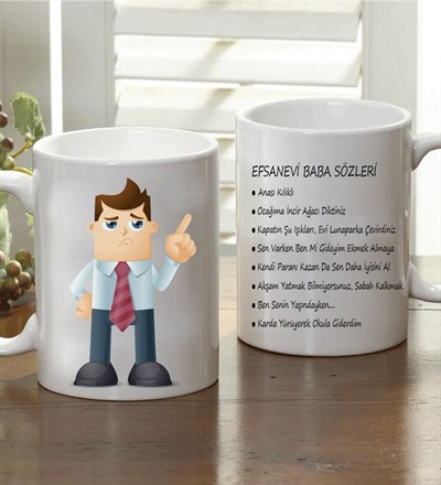 Kişiye Özel Efsanevi Baba Sözleri Kupa Bardak