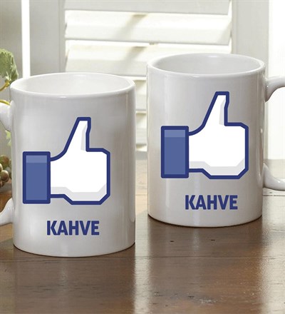 Kişiye Özel Facebook Like Kahve Kupa Bardak