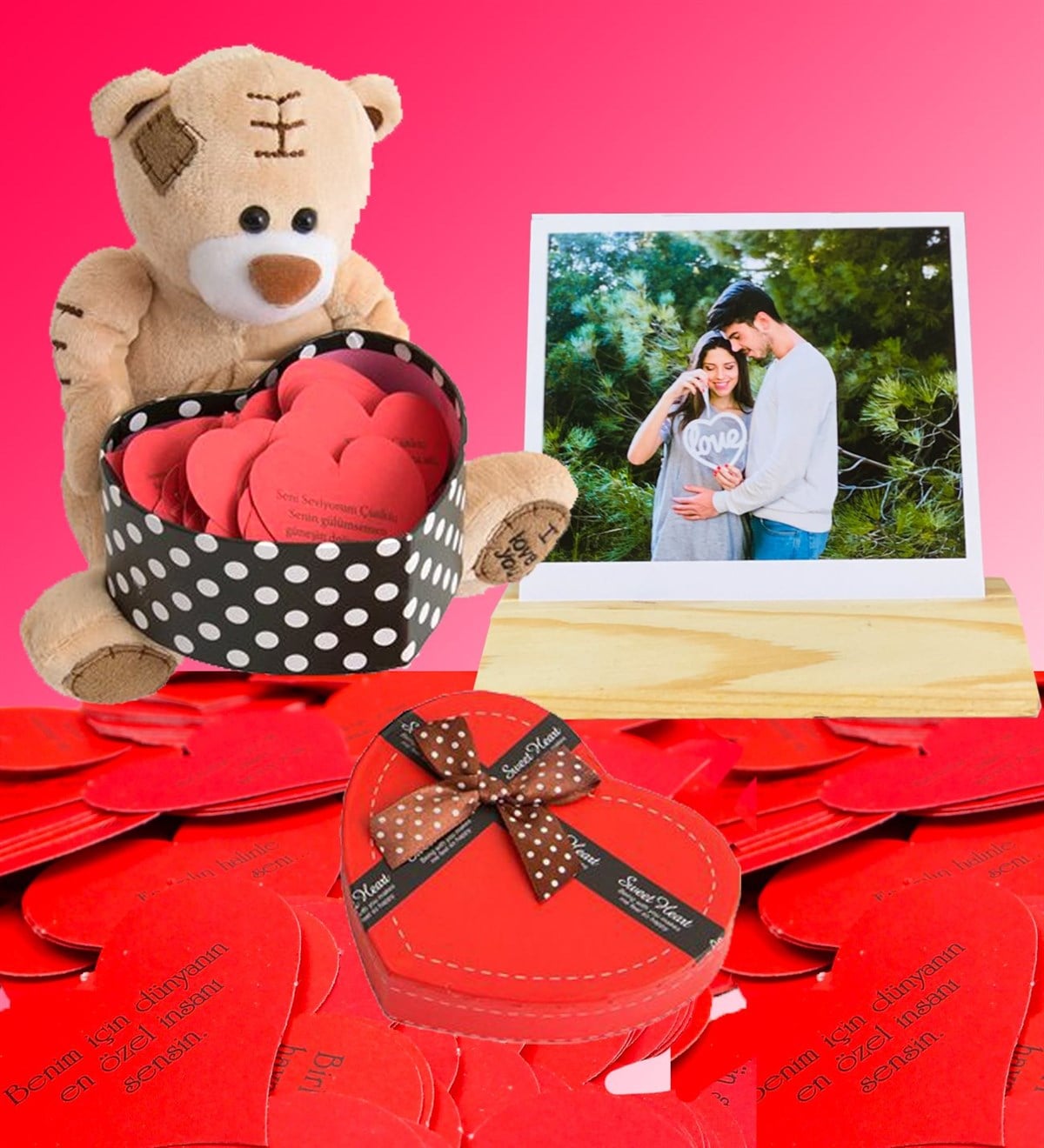 Kişiye Özel Fotoğraflı 365 Sözlü Peluş AyıcıkGiftmodaGM-1245-Ayıcık-Foto