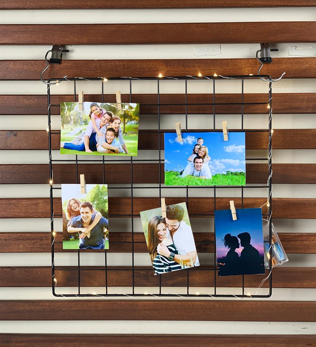 Kişiye Özel Fotoğraflı Işıklı Duvar Organizerli Fotoğraf ÇerçevesiGiftmodaGM-1329