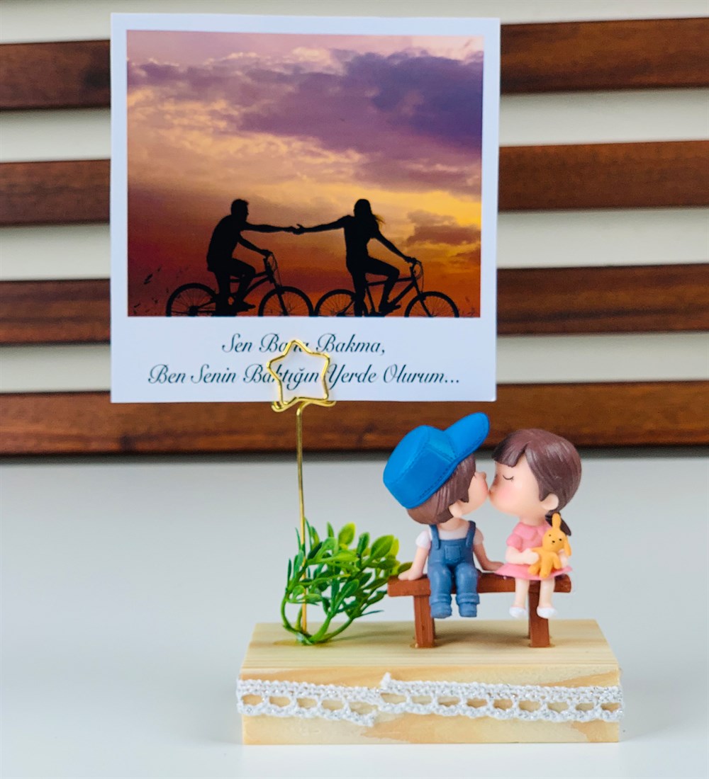 Kişiye Özel Fotoğraflı Öpüşen Aşıklar Biblolu ResimlikGiftmodaGM-1356-B