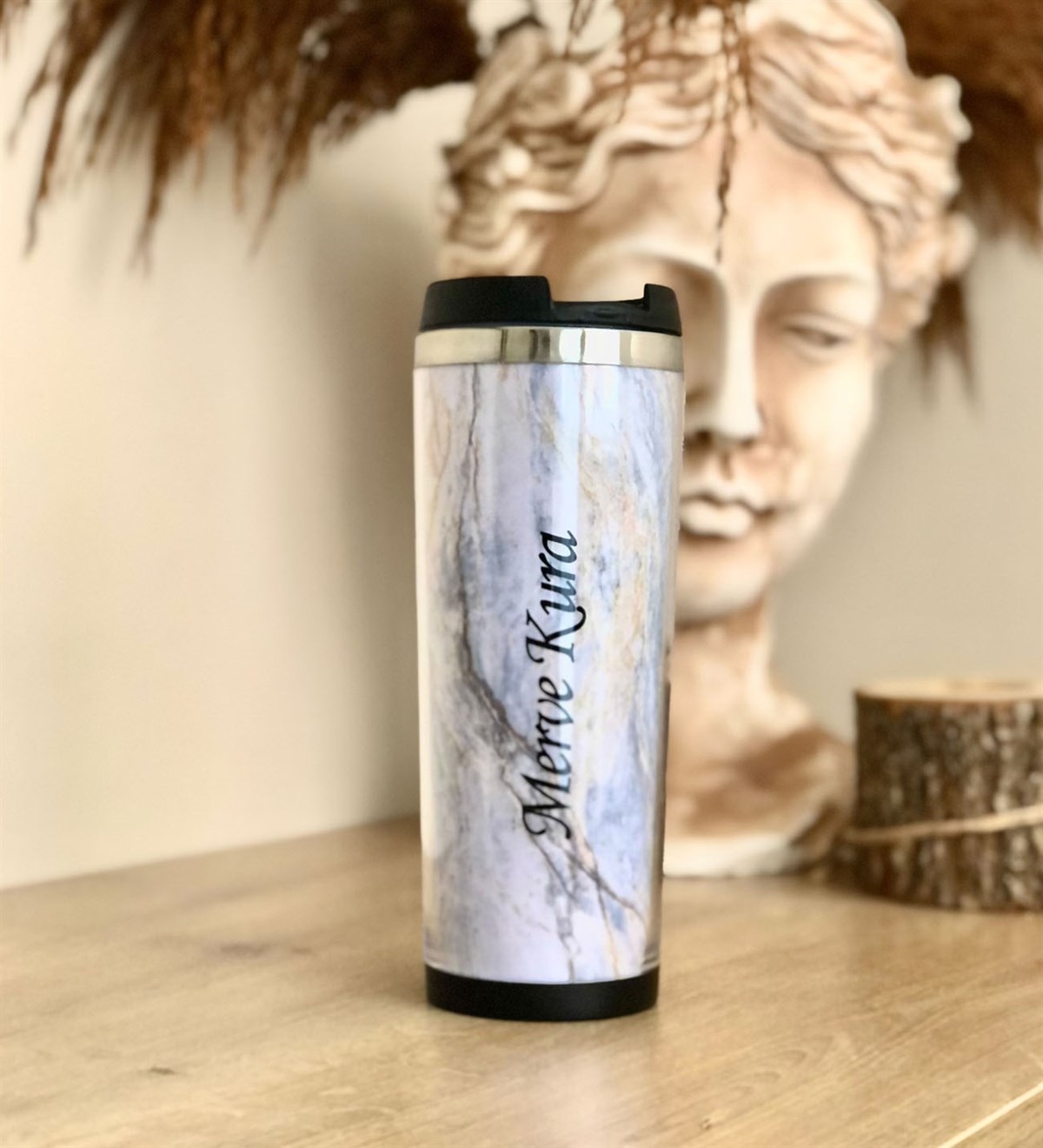 Kişiye Özel Gri Mermer Tasarımlı Mug Bardak Giftmoda Gri-Merme-Mug-Ko