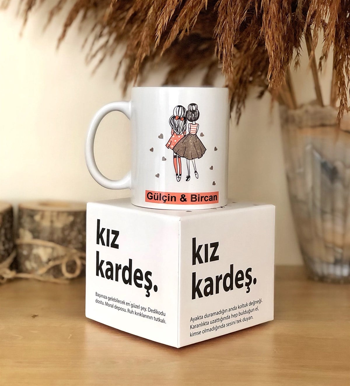 Kişiye Özel Hediye Kutulu Kız Kardeş KupaGiftmodakız-kardeş-kişiye-özel-kupa