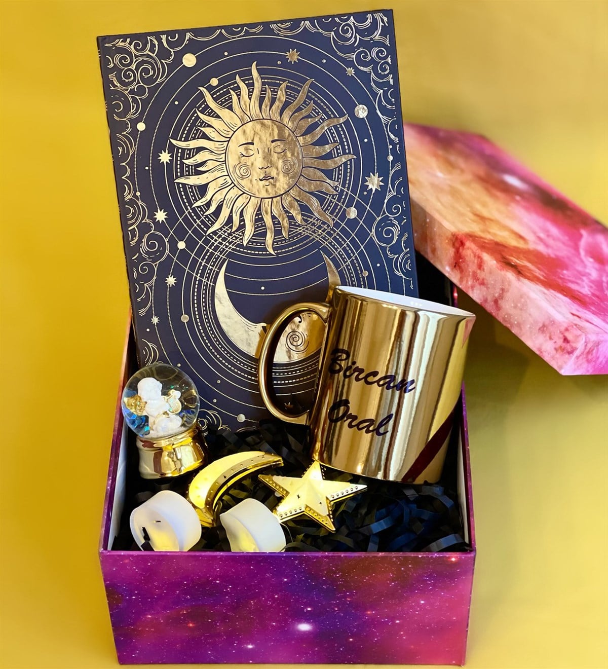 Kişiye Özel İnek Tasarımlı Gold Hediye SetiGiftmodaGmhs100267