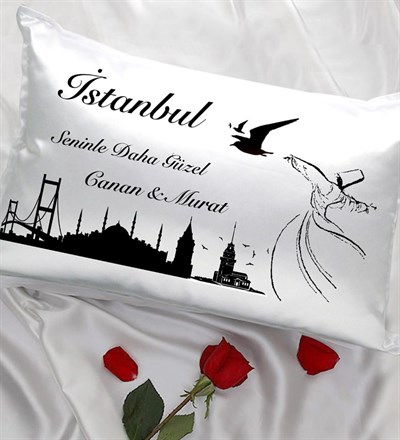 Kişiye Özel İstanbul Seninle Güzel Yastık