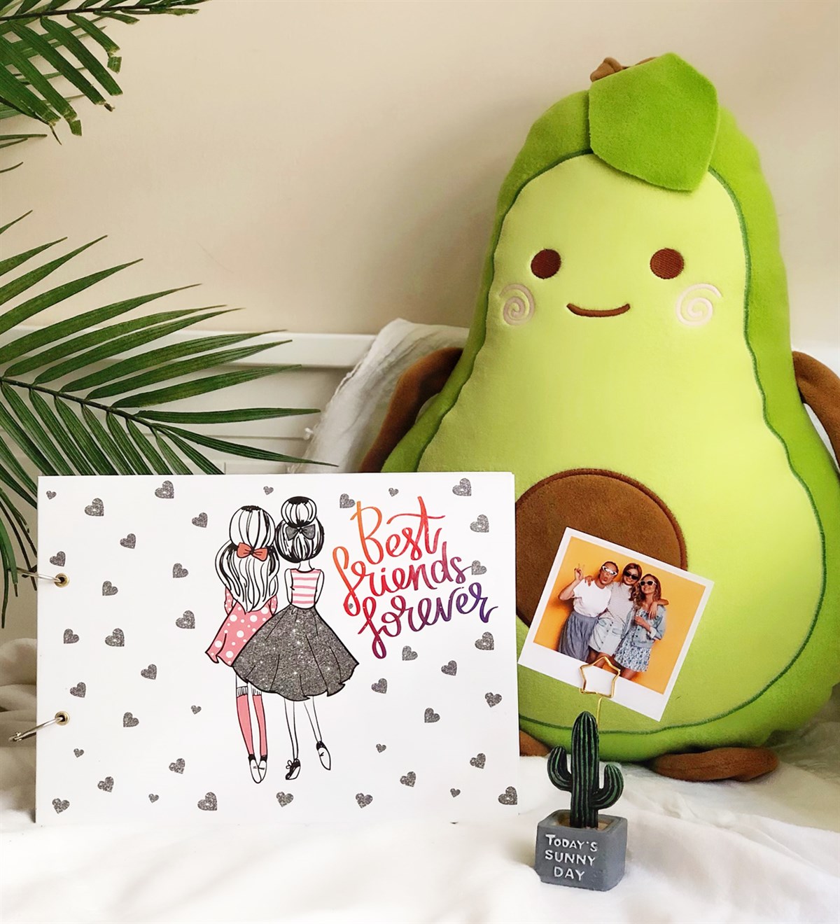 Kişiye Özel Kaktüs Not Tutucu Avocado Yastık Ve Best Friend Albüm SetGiftmodaK-Ö-Kaktüs-Avocado-Yastık-Bff-Albüm-Set