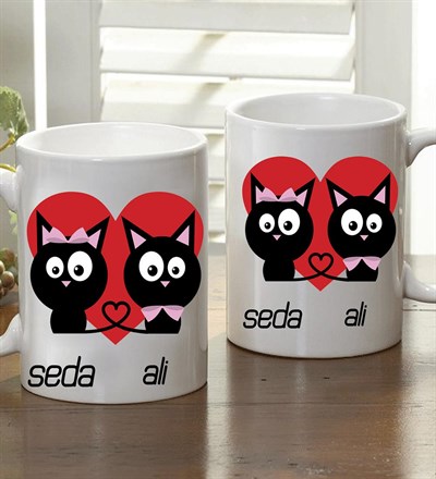 Kişiye Özel Kara Kedi Kupa Bardak