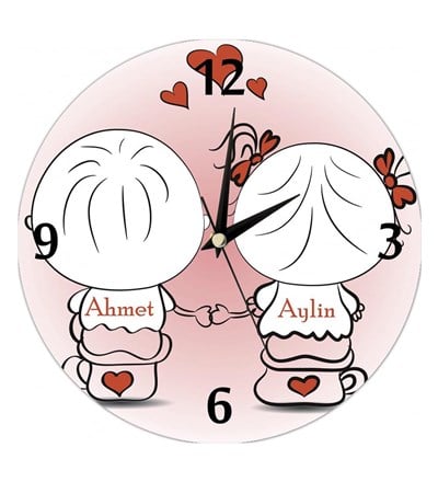 Kişiye Özel Karikatür Aşk Duvar Saati