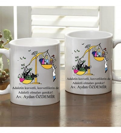 Kişiye Özel Karikatür Avukat Kupa Bardak