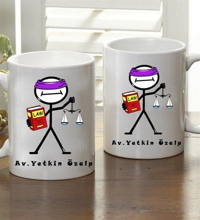 Kişiye Özel Karikatür Avukat Kupa Bardak