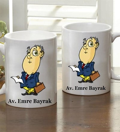 Kişiye Özel Karikatür Avukat Kupa Bardak