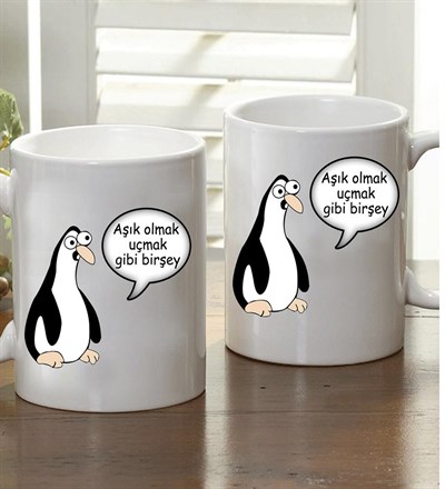 Kişiye Özel Penguen Kupa Bardak