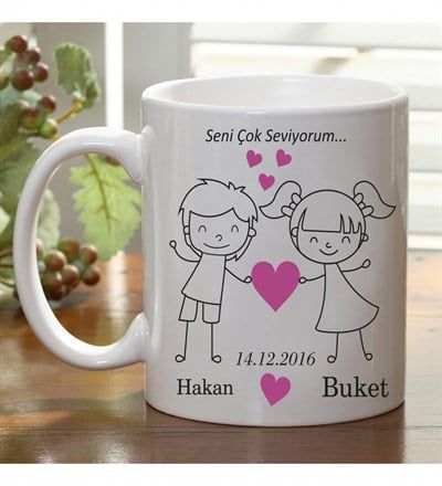 Kişiye Özel Seni Çok Seviyorum Kupa Bardak