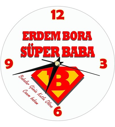 Kişiye Özel Süper Baba Duvar Saati