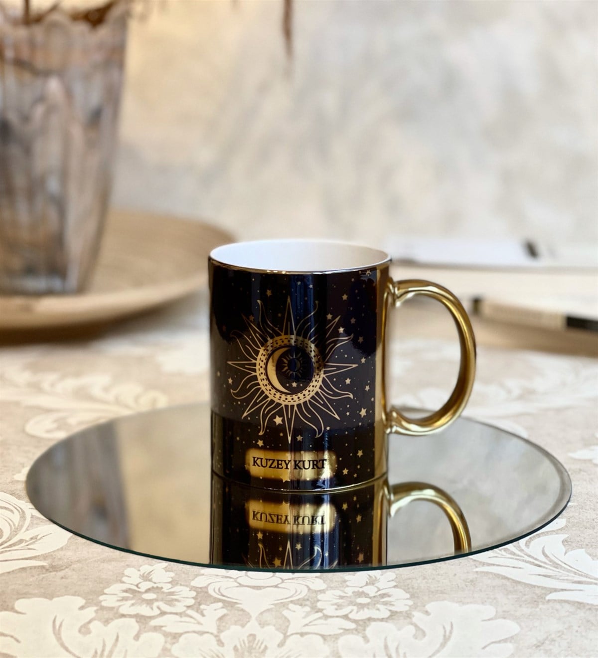 Kişiye Özel Tarot Tasarımlı Gold KupaGiftmodaGmkp100104