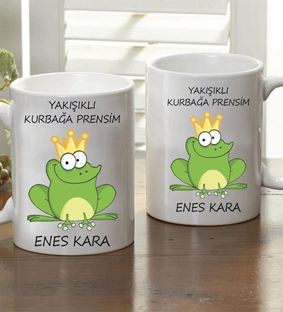 Kişiye Özel Yakışıklı Kurbağa Prensim Kupa Bardak