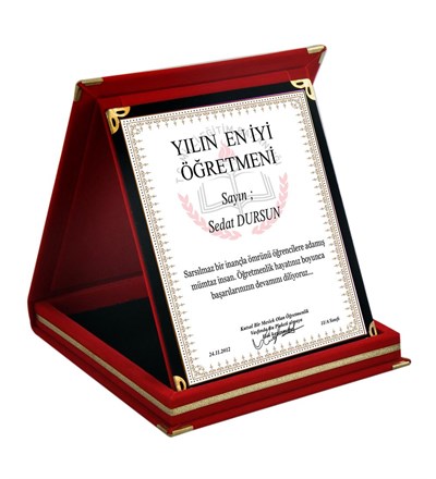 Kişiye Özel Yılın En İyi Öğretmeni Ödül Büyük Boy Plaket