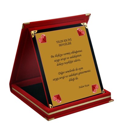 Kişiye Özel Yılın Sevgilisi Ödül Orta Boy Plaket