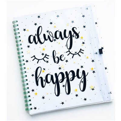 Kiwoodesign Be Happy Çanta Kapaklı Defter