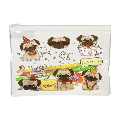 Kiwoodesign Pug Şeffaf Çanta