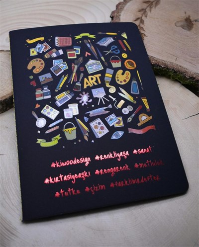 Kiwoodesign Siyah Defter Art