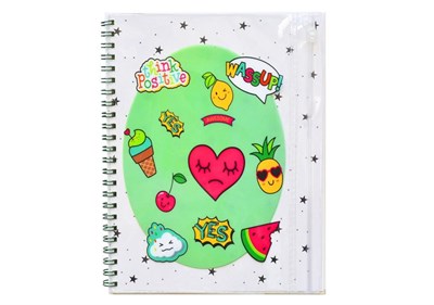 Kiwoodesign Think Positive Çanta Kapaklı Defter ÇK06