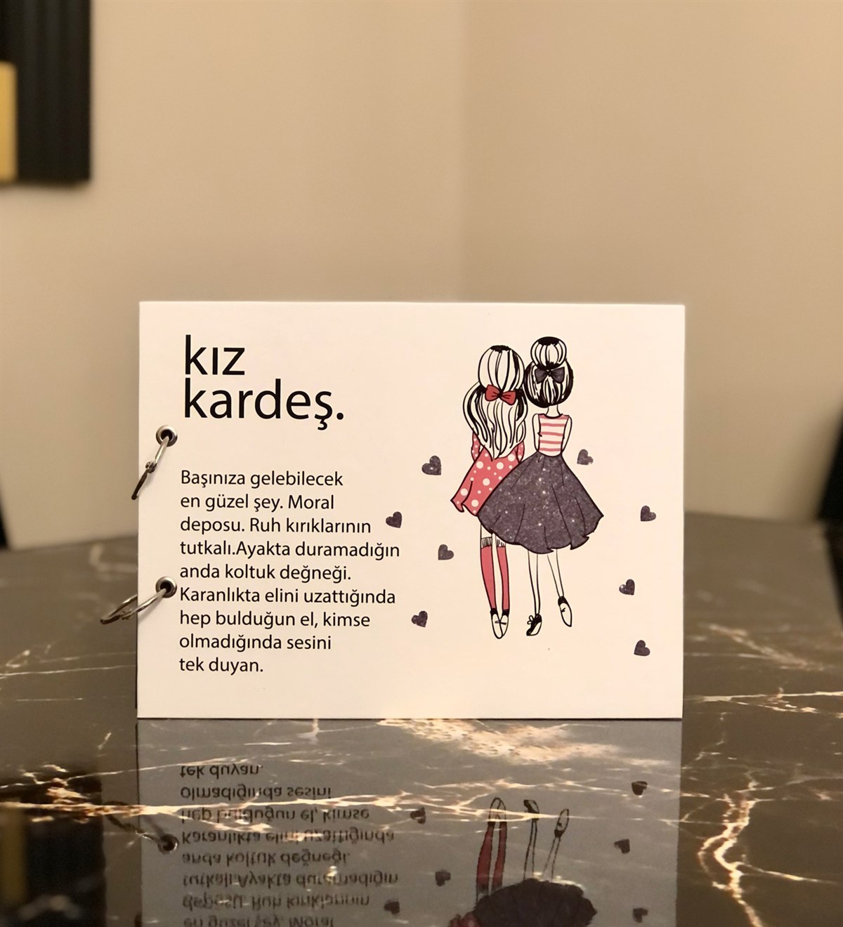 Kız Kardeş Tasarımlı Siyah Sayfa Kendin Yap Fotoğraf Albümü GiftmodaGmab100027