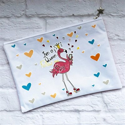 Kraliçe Flamingo Kumaş Çanta