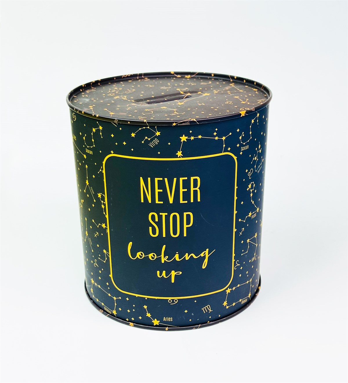 Yıldız Haritası Tasarımlı Büyük Boy Mat Metal KumbaragiftmodaGmkbr00010