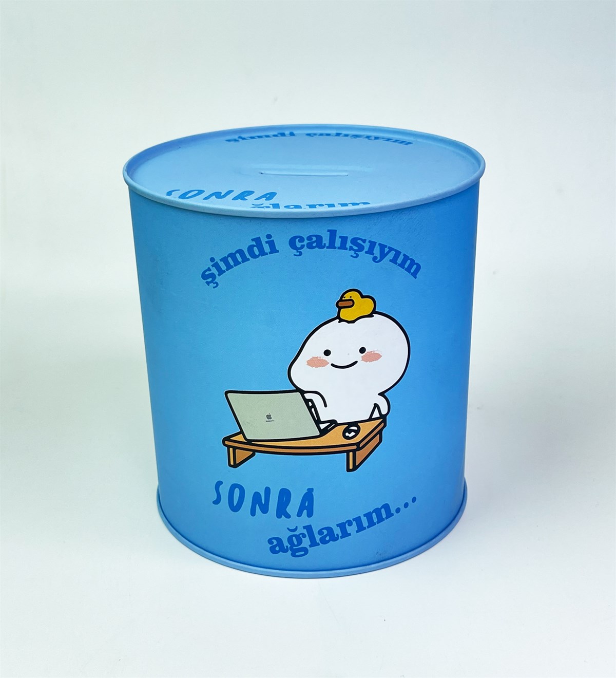 Şimdi Çalışayım Sonra Ağlarım Tasarımlı Büyük Boy Mat Metal KumbaragiftmodaGmkbr00004