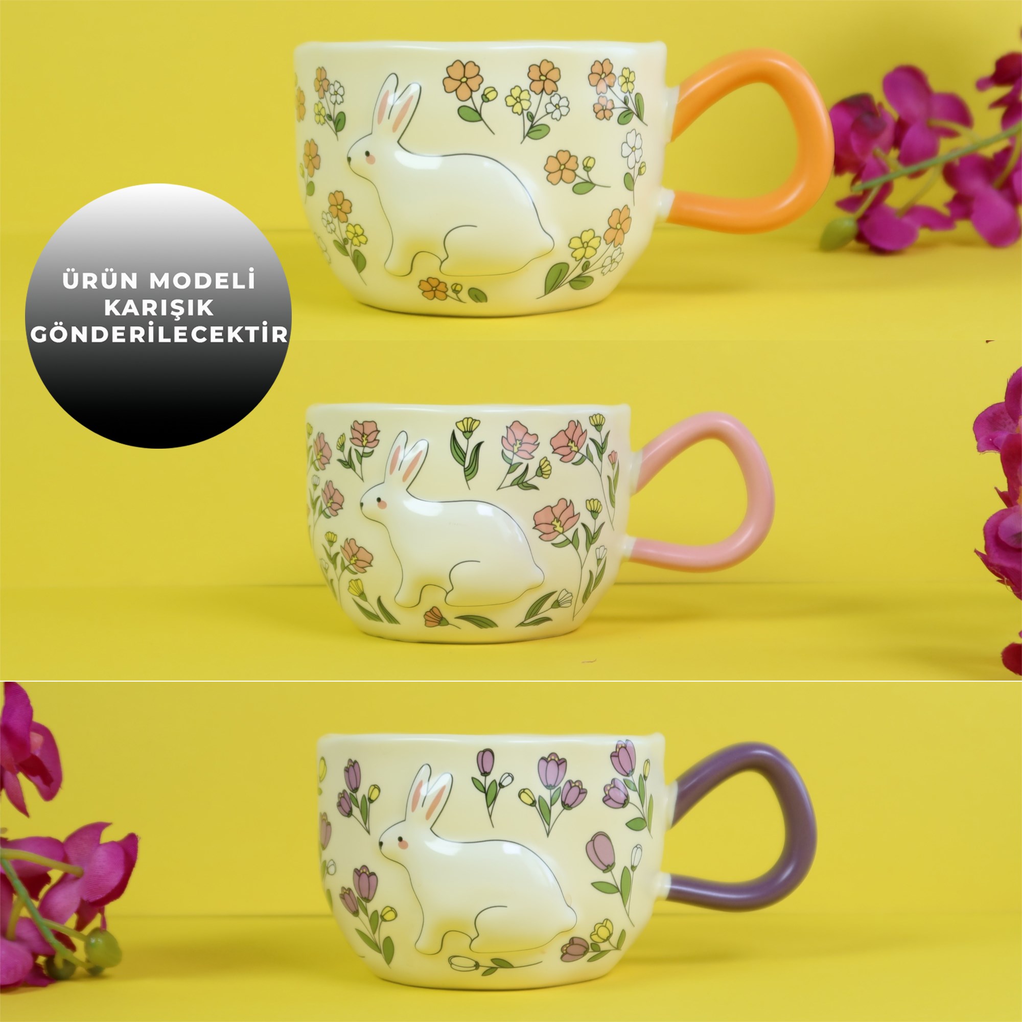 Tavşan Bahçesi Seramik Kupa BM-2382giftmodaBM-2382