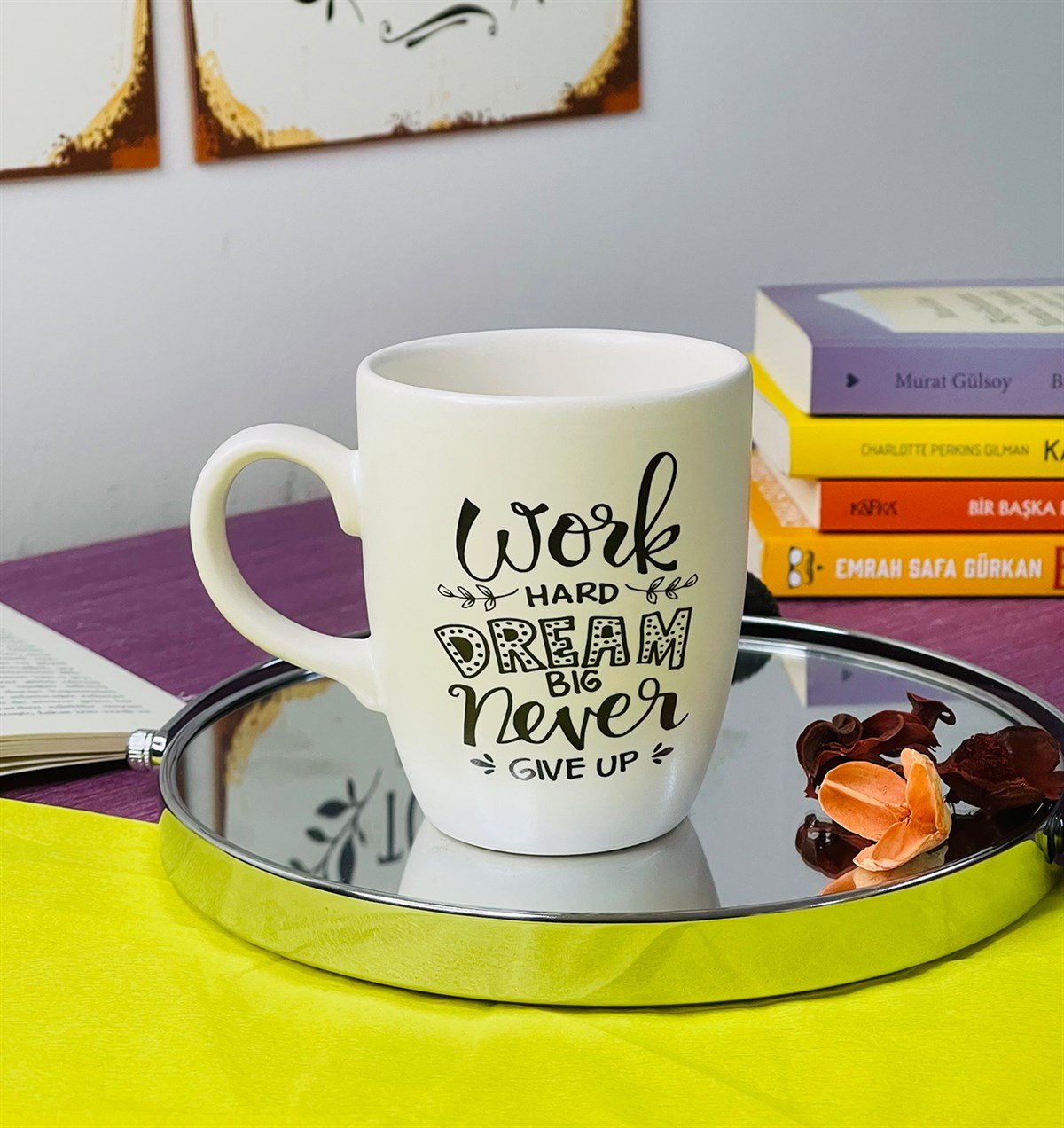 Work Hard Dream Tasarımlı 9 Cm Kupa BardakgiftmodaGmkp100243
