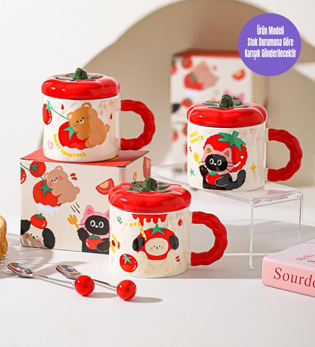 Domates Dostlar Temalı Seramik KupagiftmodaBM-1994