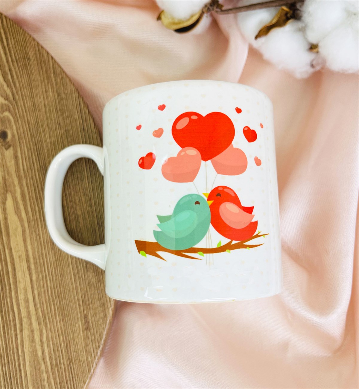 Sevgili Kuşlar Tasarımlı Kupa BardakgiftmodaGmkp100403