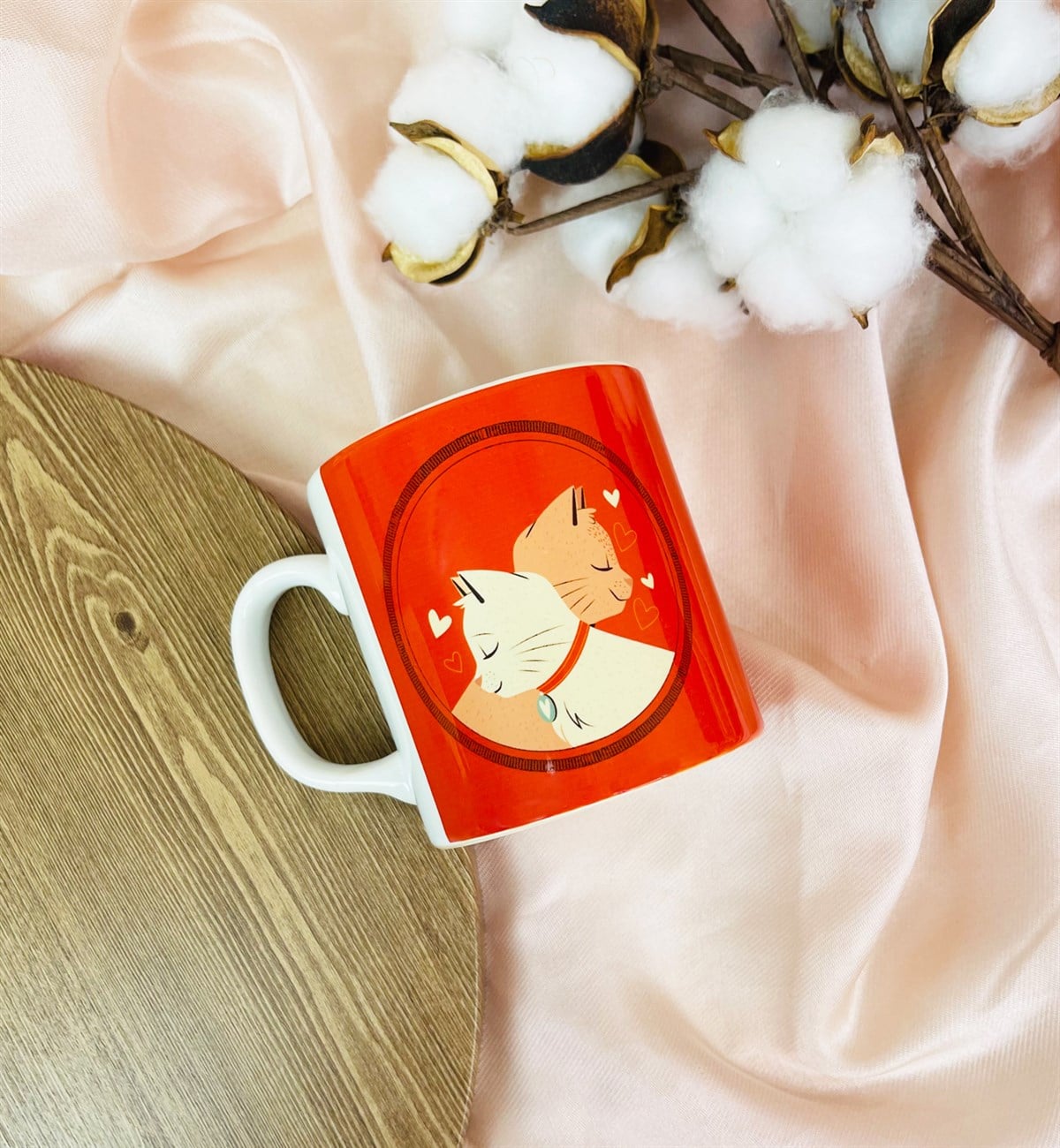 Sevimli Aşık Kediler Tasarımlı Kupa BardakgiftmodaGmkp100385