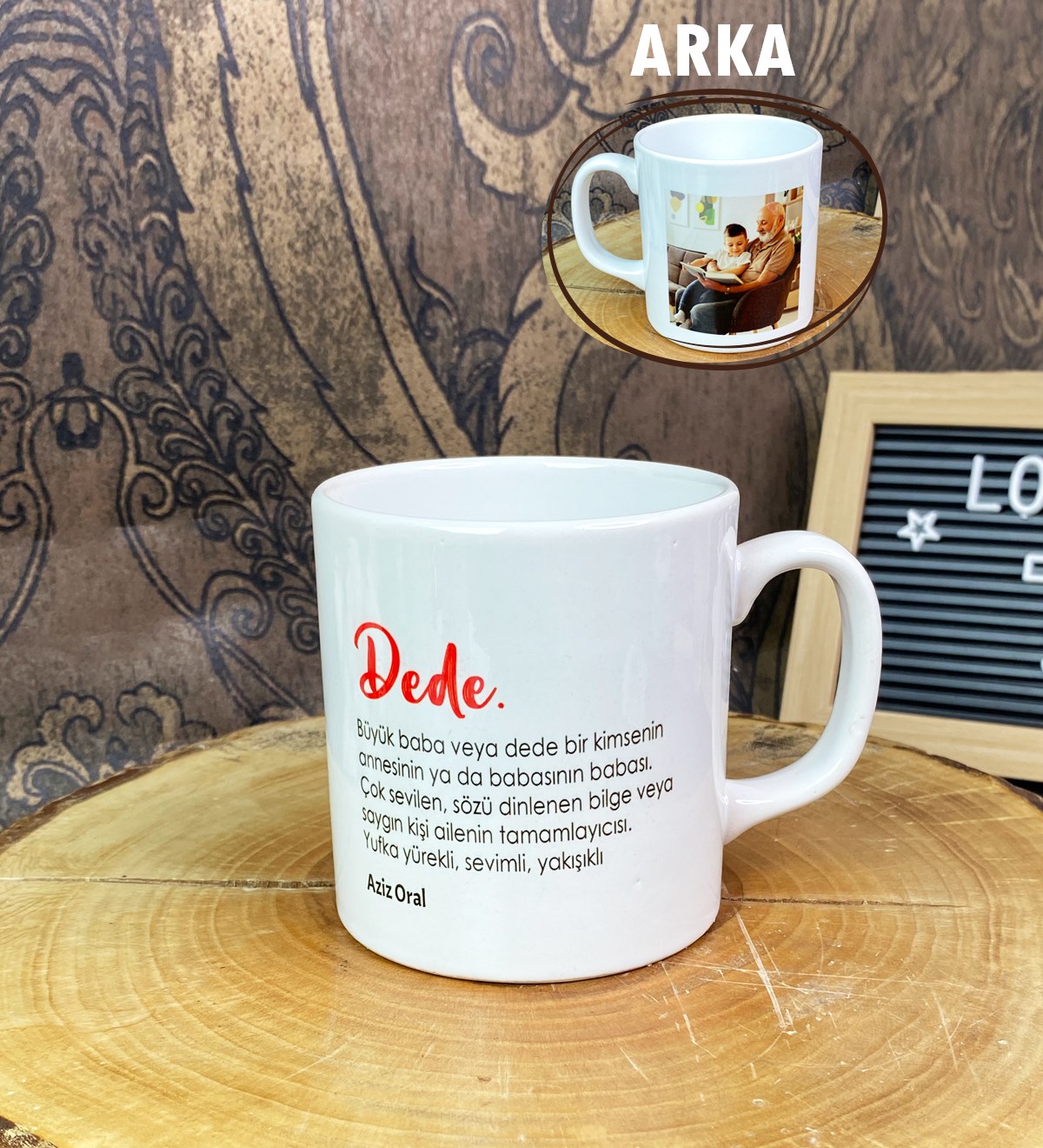 Kişiye Özel Fotoğraflı Dede Tasarımlı Kupa BardakgiftmodaGmkp100597