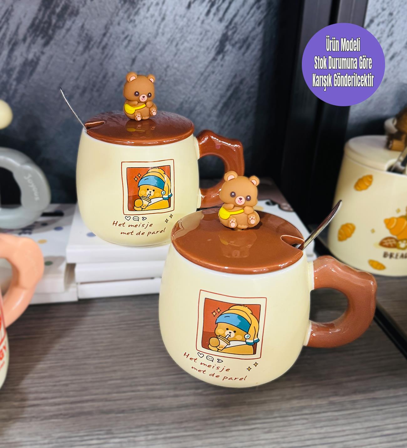 Vintage Tarz Ayıcık Figürlü Seramik KupagiftmodaBM-1481