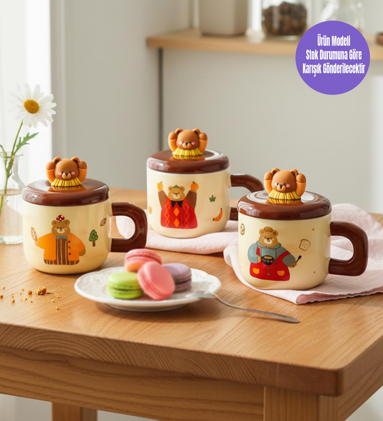 Retro Ayıcık Temalı Seramik KupagiftmodaBM-1962