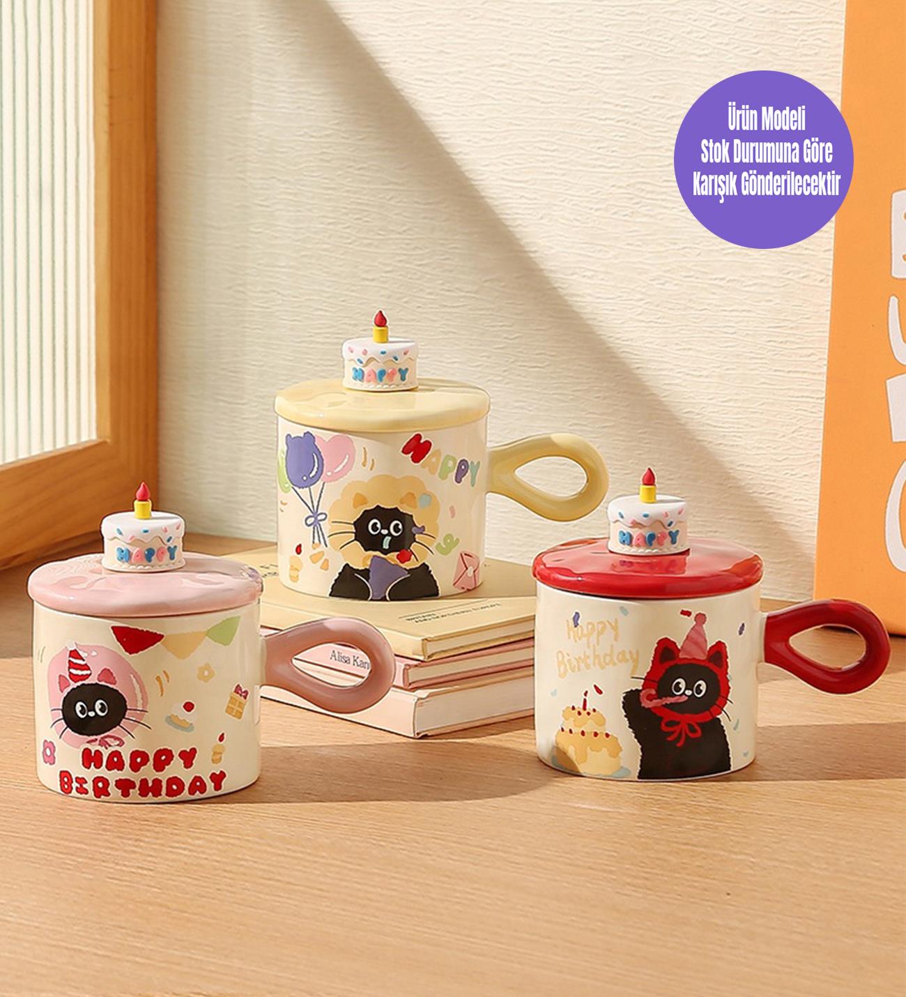 Doğum Günü Kedi Temalı Seramik KupagiftmodaBM-1998